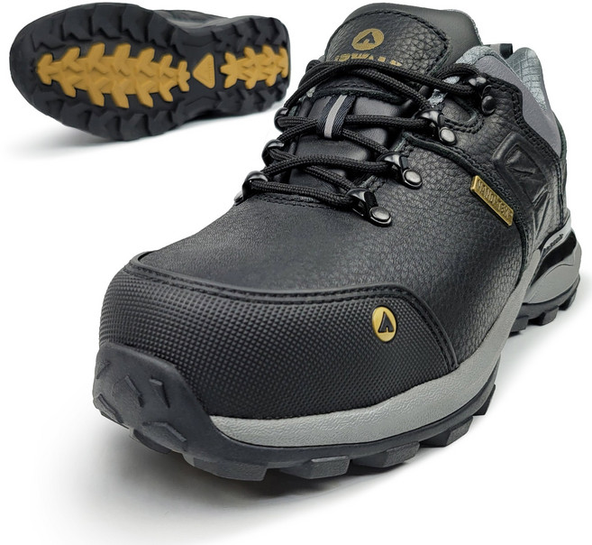 발 볼 넓은 안전화 AW-48N 천연 소가죽 나노텍스 방수 작업화