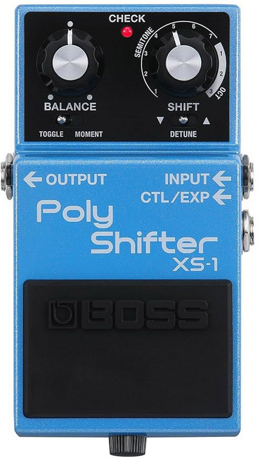 XS 1 폴리 시프터 컴팩트 피치 시프팅 페달 동급 7 세미톤 또는 3 옥타브에 걸쳐 기타/베이스 변경 자연 느낌과 반응 외부 풋스위치 연결, BOSS XS1 폴리 시프터 컴팩트 피치 시프팅 페달