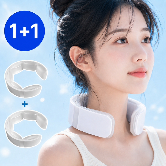 모이비 아이스넥밴드 넥쿨러 쿨링 파워 냉각, 1세트, 아이스화이트X아이스화이트