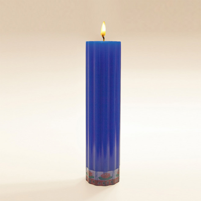 연화양초 만월 연꽃홈초 5가지색상 원백연꽃홈초, 파랑, 20개