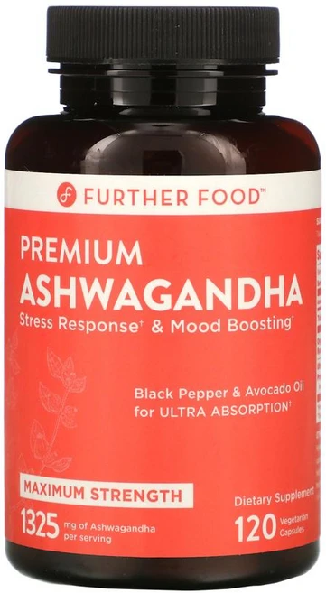 Further Food 퍼더푸드 아슈와간다 1325mg 120캡슐 Ashwagandha 아보카도 오일 후추 열매, 1개, 120정 - 쿠팡