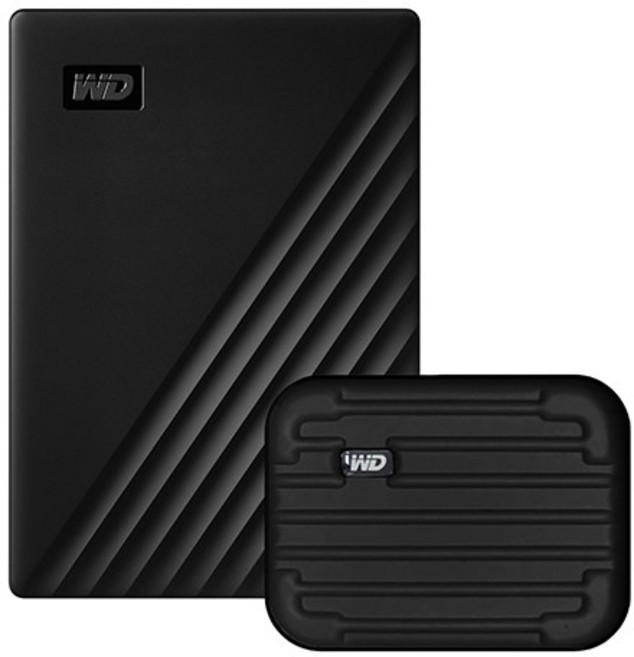 WD My Passport 휴대용 외장하드 + 파우치, 5TB, 블랙