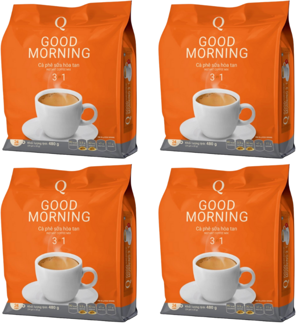 굿모닝 커피믹스 3in1 인스턴트 카페라떼 커피스틱, 18g, 4개, 24개입