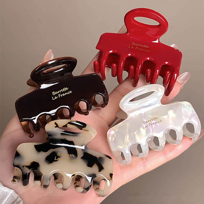 프랑스 미니 여성용 반묶음 헤어클립 세트