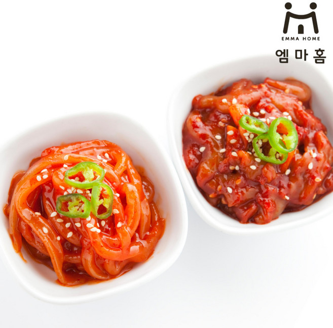 [엠마홈] 밥도둑 반찬 낙지젓젓갈+오징어젓갈 2종세트 국내가공, 2kg, 2개
