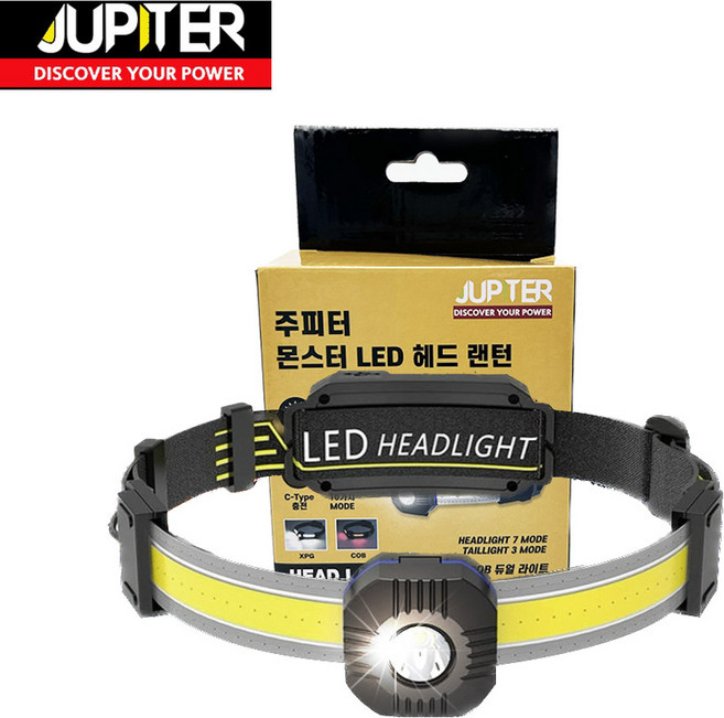 몬스터 LED 헤드랜턴 C타입 충전식 낚시 등산 해루질 헤드램프 후레쉬 JXC-01, 1개