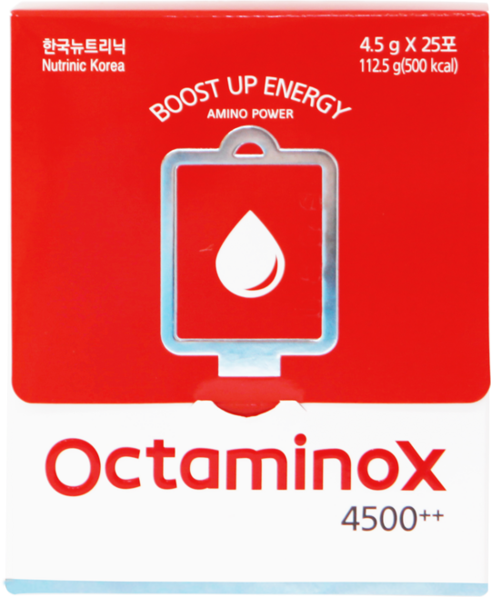 옥타미녹스 4500++25포 패키지 골프 사이클 러닝 마라톤 테니스 등산 피트니스 아미노산 아르기닌 BCAA, 112.5g, 25개