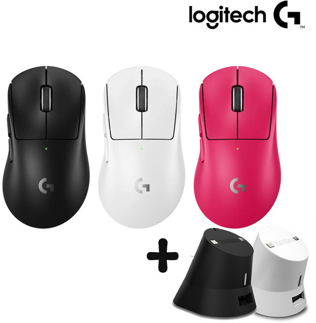 로지텍 지슈라2 덱스 G PRO X SUPERLIGHT 2 DEX 게이밍 무선 마우스 + 이메이션 충전독 세트, DEX 핑크 마우스 +블랙 충전독