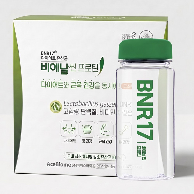 BNR17 다이어트 유산균 비에날씬 프로틴 40g 14포 텀블러 증정, 1박스, 14회분