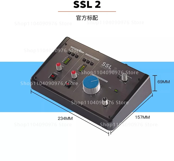 음악가를 위한 32비트 192kHz 변환기 및 밸런스드 모니터 출력을 갖춘 SSL2 MKII 2입력/2출력 USB 스테레오