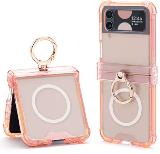 엘디엑크스 맥세이프 투명 핑거링 힌지보호 휴대폰 케이스