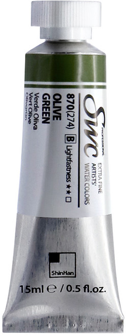 신한 전문가 수채화물감 (SWC) 15ml 낱색 B (색상선택), B_870 Olive Green