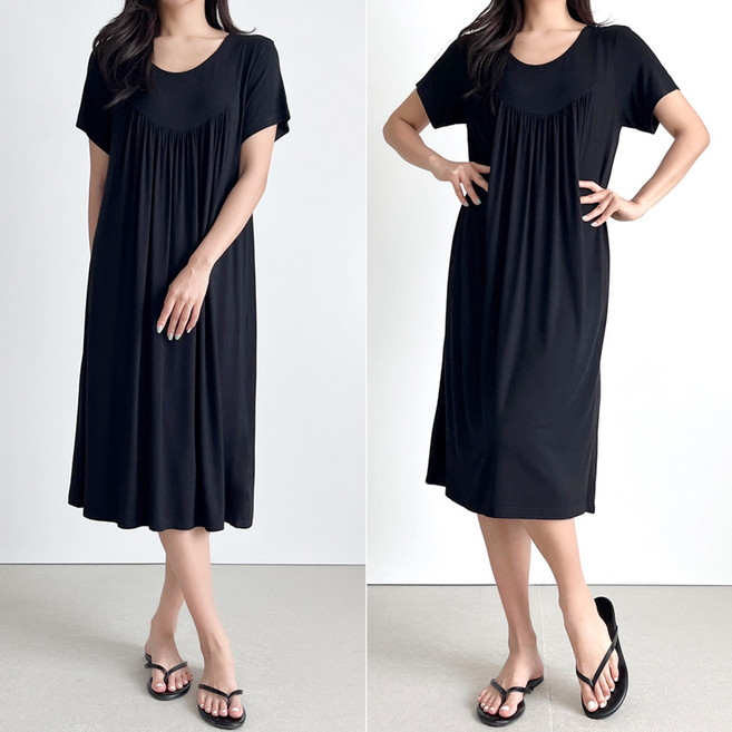 퍼스트클로 1+1 빅사이즈 여성 사계절 홈웨어 롱원피스 반팔 잠옷 실내복 7XL (55-140)