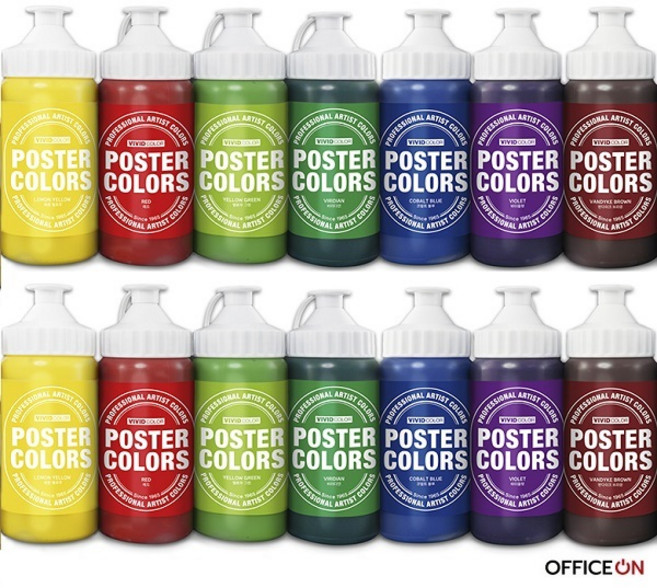 종이나라 비비드컬러 포스터 칼라 물감 220ml 대용량 포스터컬러 물감 낱색, 레드