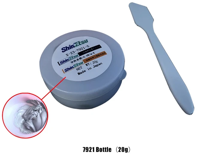 Shin-Etsu 7921 7868 회색 열 페이스트 CPU 컴퓨터 노트북 냉각 전도성 실리콘 그리스 20g, 03 7921 Bottle-20g, 03 7921 Bottle-20g