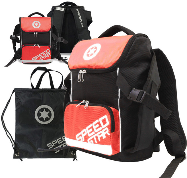 스피드스타 프로 아동용 인라인가방 + 보조가방, 1개, 블랙레드
