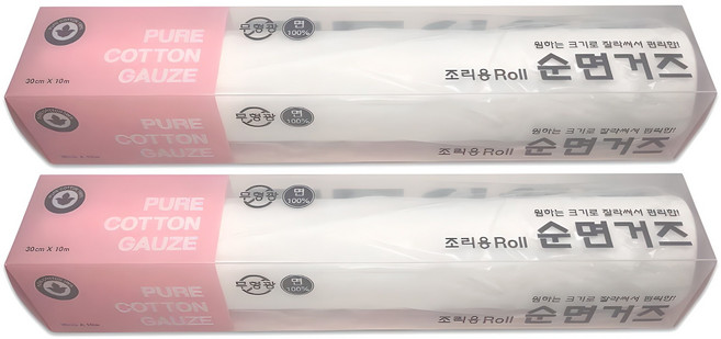 라이프앤샵 잘라쓰는 면보 그릭요거트 리코타치즈 다이소면보 조리용 순면 거즈 롤 면보자기 면포, 2개