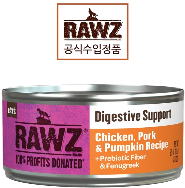 로우즈 파테 캣 캔 소화 서포트캔 치킨 돼지&호박 155g, 1개 - 쿠팡