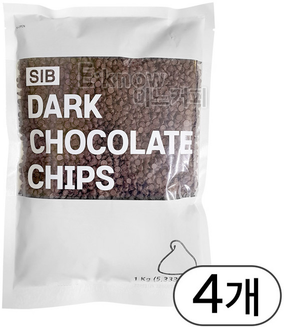 선인 다크초콜렛칩 1kg 컴파운드 상온보관, 선인 다크초코렛칩 1kg, 4개