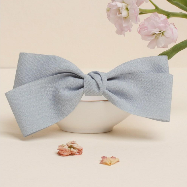 초콜리트쥬얼리 마린 6컬러 린넨 마 데일리 반머리 헤어 자동 심플 리본핀