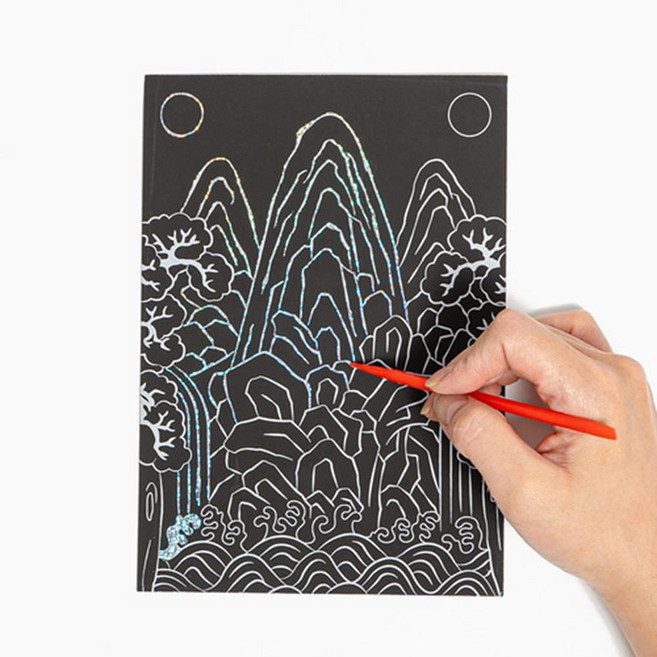 복지센터 전통체험 프로그램 스크래치 민화 홀로그램 자개 페이퍼 방과후교실 중등 키움터, 맹호도