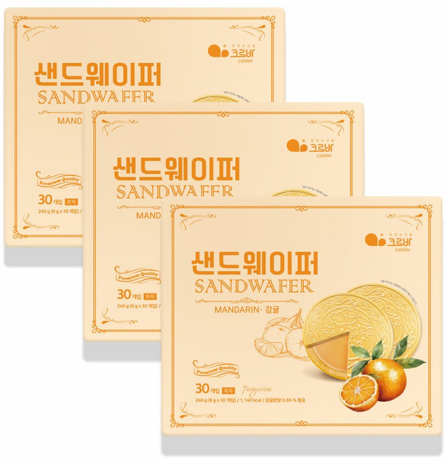 위드쿡 감귤 샌드웨이퍼, 3개, 240g