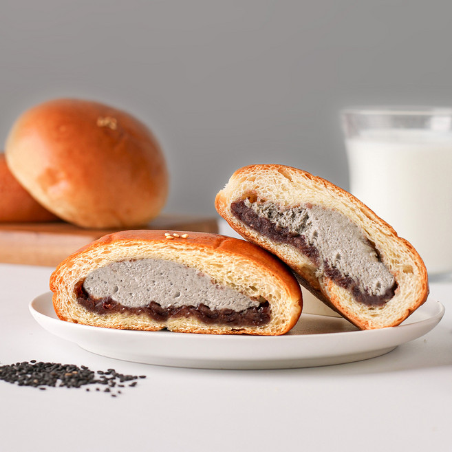 알앤알 우리밀 흑임자 크림 단팥빵 100g[소비기한 26년 7월 6일], 1개, 100g