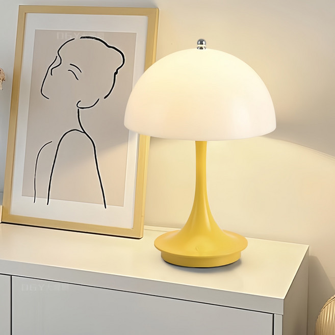 PYHO 무드등 스탠드 조명등 취침등 수면등 인테리어조명 무선 충전식 3단조광, 옐로