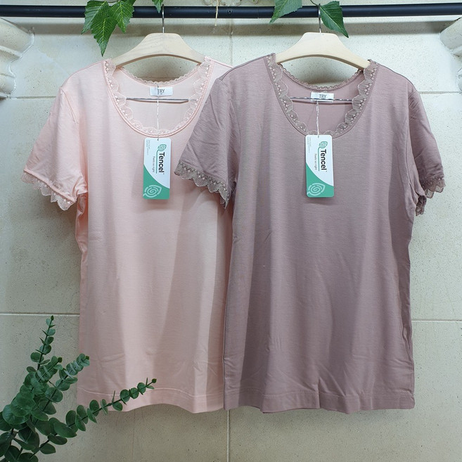 트라이 여자 텐셀 반팔 런닝 간절기 엄마 할머니 3부상의