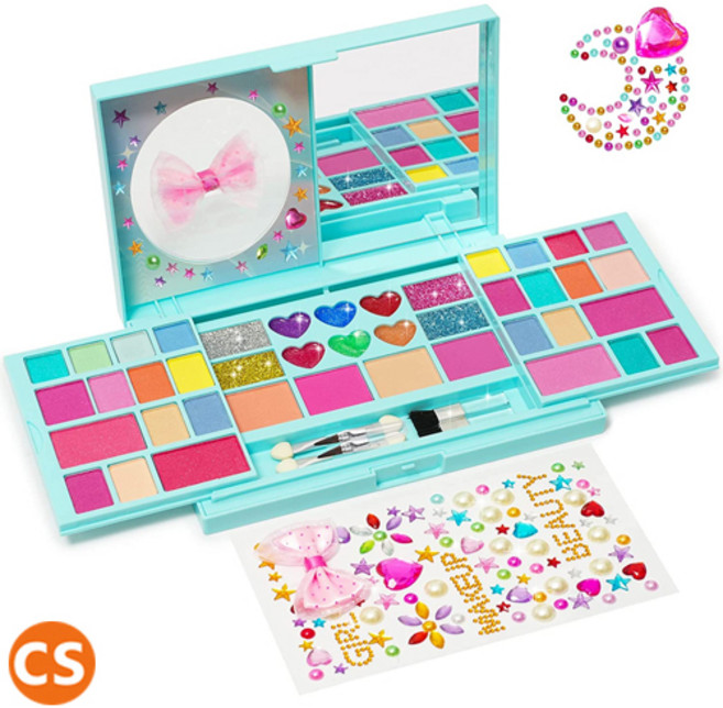 [미국직배송] 프린세스 어린이 화장품 메이크업 팔레트 세트 아이섀도우 조카 크리스마스 생일 선물, 1개