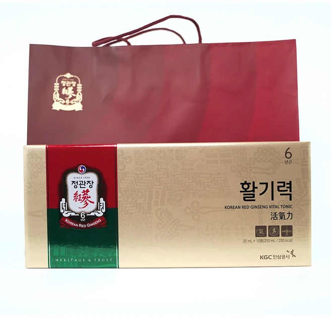 (쇼핑백 포장) 정관장 활기력세트 20ml 10병 선물세트, 200ml, 1개 - 쿠팡