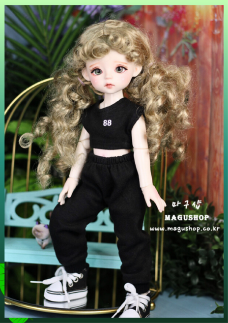 파올라레이나32cm USD26cm 도리스돌30cm ( 블랙88 크롭트레이닝 ) bjd 구체관절 인형옷 <완제품>