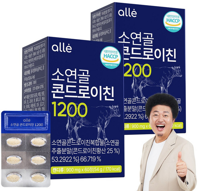 알레 소연골 콘드로이친 1200 식약처 인증 HACCP, 2박스, 60정