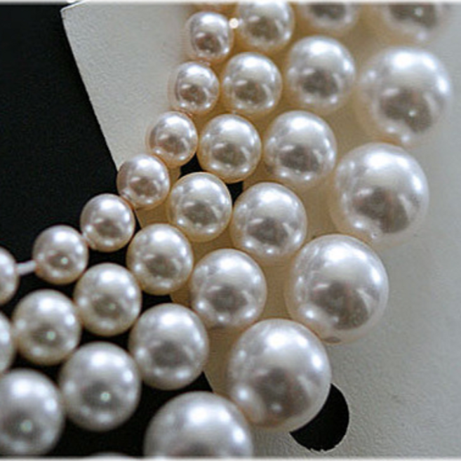 스와로브스키 화이트 진주 1줄, 1개, 10mm (50개)