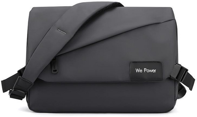 We Power 男士簡約斜挎包 時尚大容量防潑水, 灰色