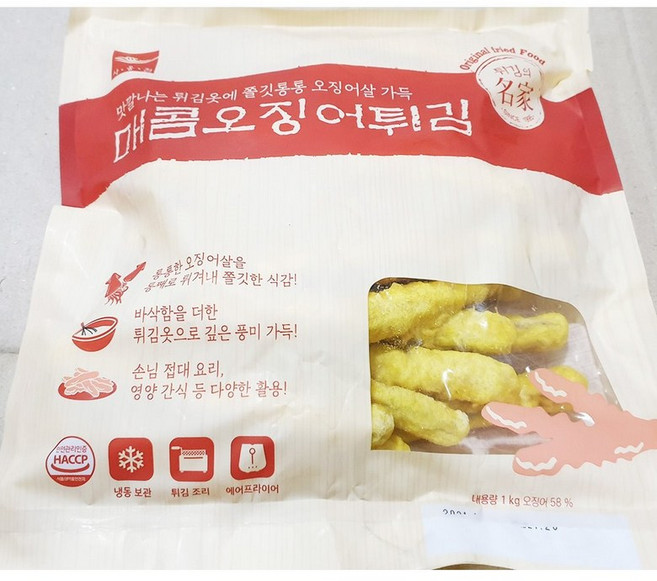 매콤 긴 오징어튀김 대용량 1kgx6 야식 맥주안주 간식 반찬 식당 업소용, 1kg X6