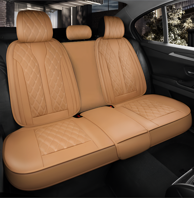 카시트보호매트 차시트교체 가죽 카 차량용 방석 그랜저르블랑 시트커버 SF-681, SF-681 뒷좌석 1SET 새들브라운, 1개