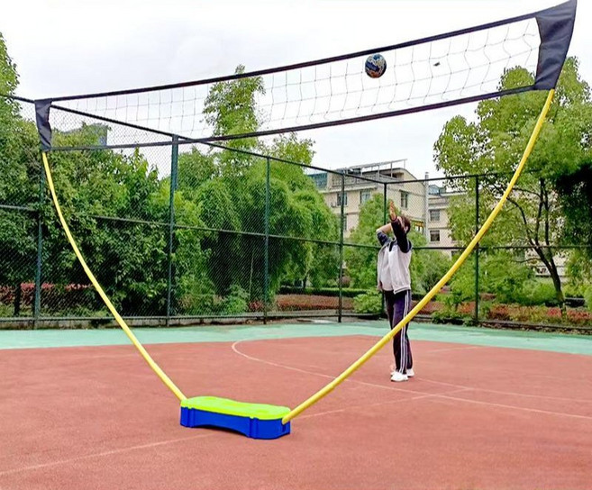 배구네트 휴대용 간이메쉬 그물망 비치발리볼 프레임 접이식 가정용, 1개, B.4m 배드민턴 네트 1.55m-주황색