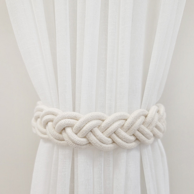 프리바토우 로럴 월계관 커튼 커튼 마그네틱 자석 타이백, 라이트그레이, 1개