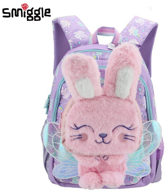 호주 스미글 오리지널 스쿨백 여성 배낭 퍼플 엔젤 래빗 모델링 2024 새로운 패션 가방 smiggle