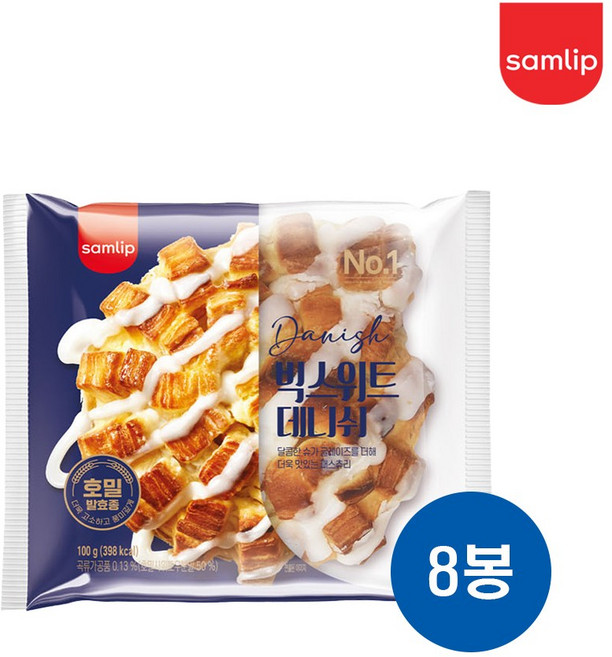 삼립 발효 빅스위트 데니쉬빵 95G*10봉/무료배송, 100g, 8개
