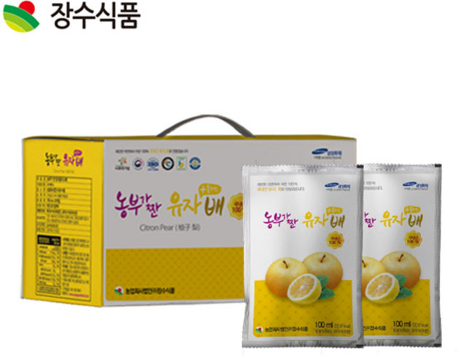 장수식품 농부가 짠 유자플러스배 100ml x 30포, 1박스