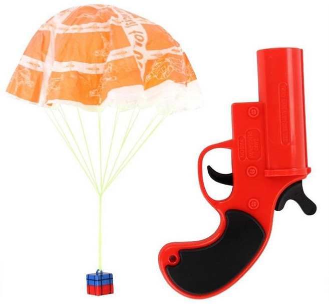 페이크 신호탄 건 낙하산 날리기 놀이감 재미 가짜, 혼합색상, 1개
