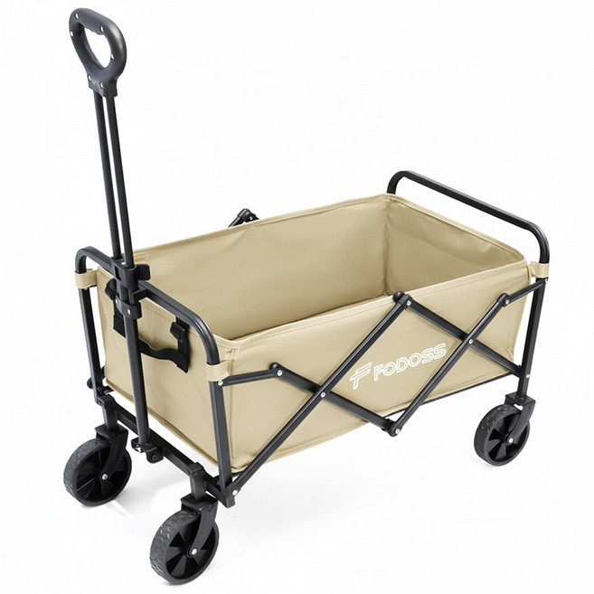 FODOSS 대형의 다용도 폴딩 카트 대용량 고부하 캠핑용 차량, 1개, 아이보리