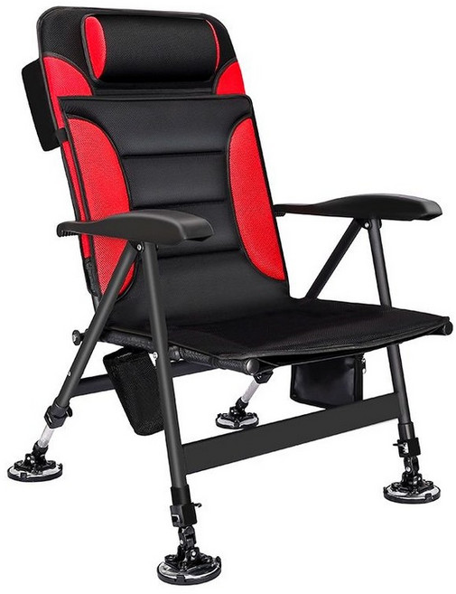 초경량 다기능 휴대용 접이식 리클라이닝 소좌 민물 바다 낚시 의자 소좌대 낚시 의자 좌대, 패키지 10, 레드, 1개