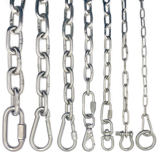 리우툴 스텐체인 SUS304 2 3 4 5 6 7 8mm 미터단위 (절단필요시 요청주세요) 쇠사슬 체인 줄 바리게이트 주차금지 개목줄 주차장 가드레일, 스텐 체인5mm(1M단위,수량만큼 연결), 1개