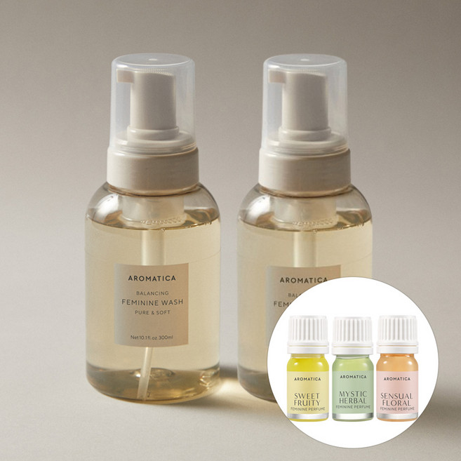 아로마티카 퓨어 앤 소프트 여성청결제 300ml 2개+페미닌 멀티퍼퓸(택1), 센슈얼 플로럴