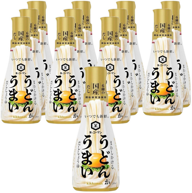 KIKKOMAN 龜甲萬 Always Fresh 鮮味烏龍麵風味日式醬油, 200ml, 12個