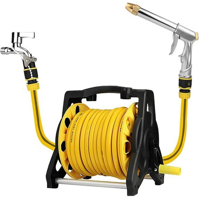 가남 세차호스 호스 고압분사기 초강력 엘로우 릴호스 물 정원 호수 청소용품, 노란색, 20m
