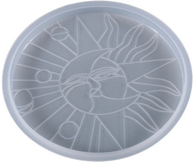수제 불규칙한 꽃 패턴 코스터 UV 결정 에폭시 수지 컵 매트 저장 기본 실리콘 몰드 DIY 크래프트 곰팡이, 태양계